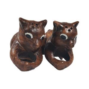 Vintage 1950’s Salt & Pepper Hanging Climbing Squirrels Hugging No Tree In Japan